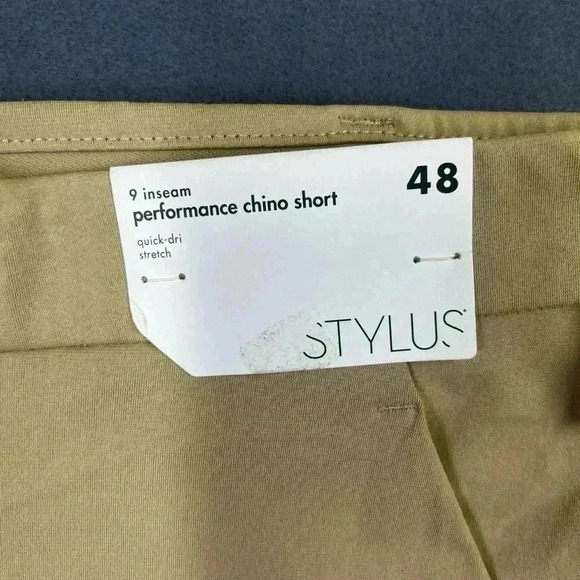 Stylus shorts Men’s 48 Performance Chino Quick-dri Stretch tan NWT (0217) - Picture 2 of 8